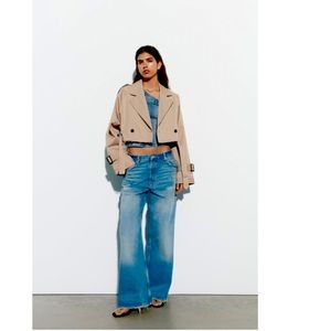 NWT Oversized Cropped Biker Jacket